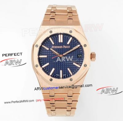 Audemars Piguet Royal Oak 15510 Rose Gold Blue Dial 4302 Movment Replica Watch 